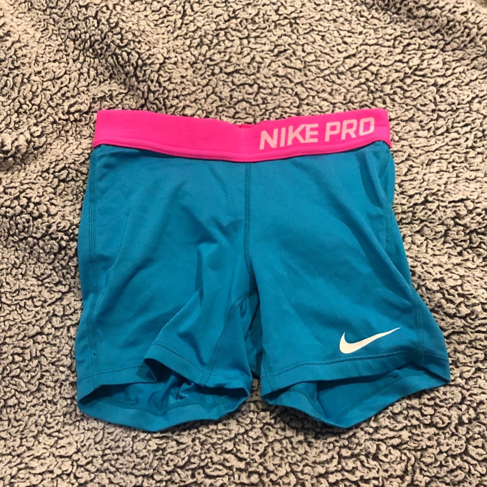 Nike Neon Blue Youth Spandex w/ Neon Pink Band